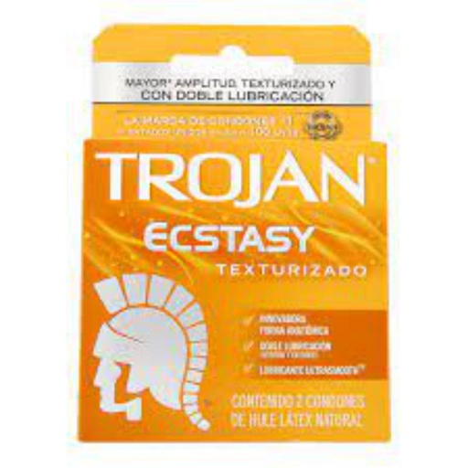 TROJAN ECSTASY TEXTURISADO C/2